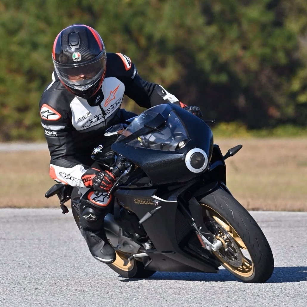 Adam on his motorcycle
